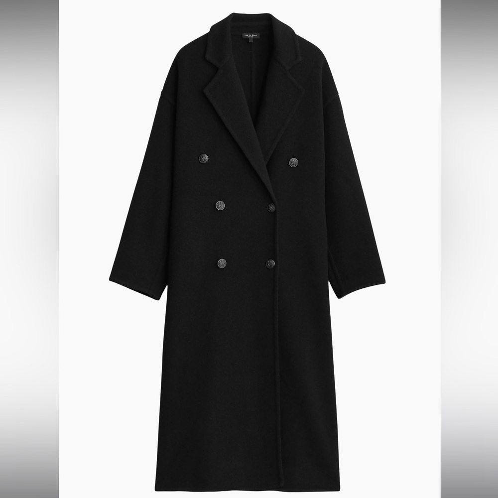 Black Double-Breasted Long Coat